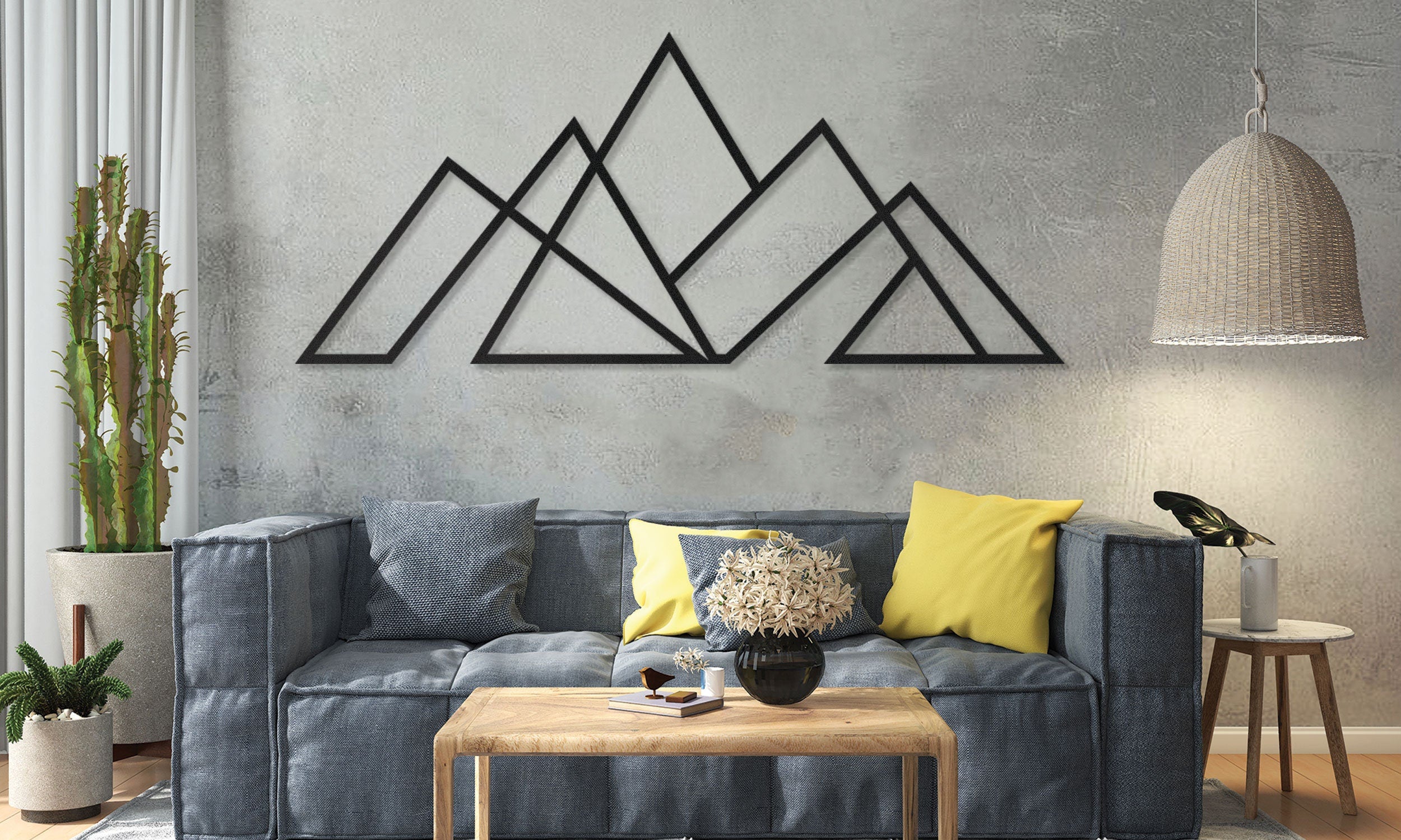 Large Mountain Metal Wall Art – Nature-Inspired Modern Decor
