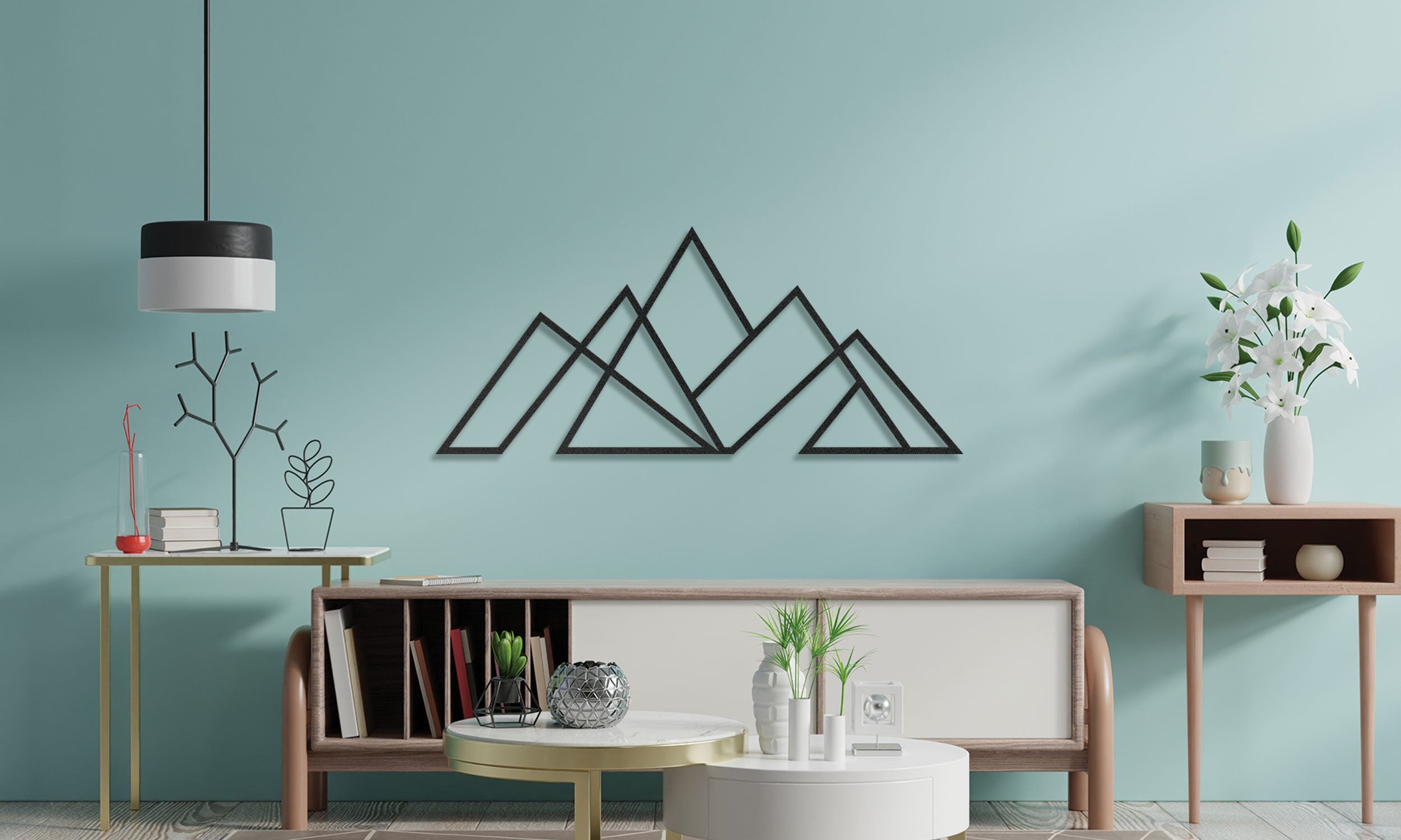 Large Mountain Metal Wall Art – Nature-Inspired Modern Decor