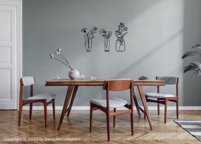 Metal Flower in Vase  Wall Art