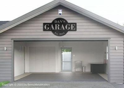 Metal Garage Name Sign