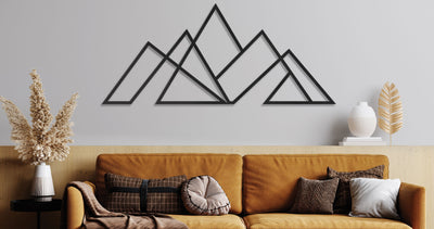Large mountain metal wall art for modern and minimalist home decor